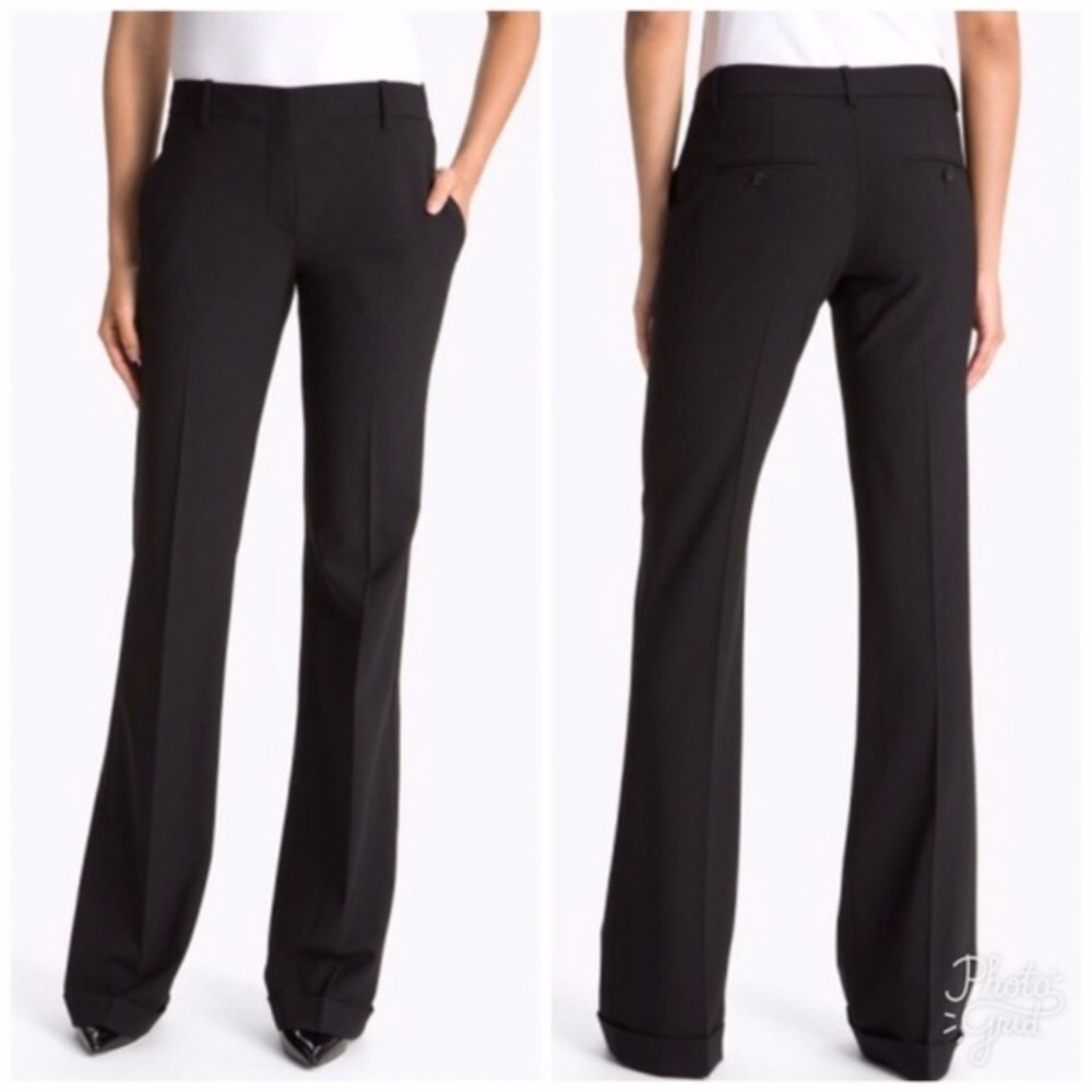 Beautiful Solid Black THEORY Wool Blend Dress Pants